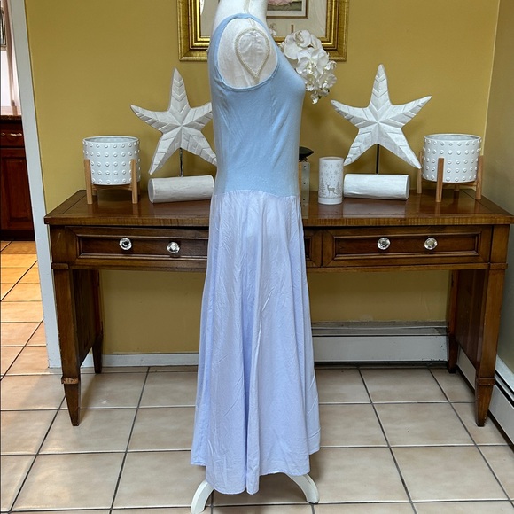 Eileen Fisher Lilac Periwinkle A line Scoop Neck Sleeveless Maxi Slip Dress USA - Picture 5 of 14